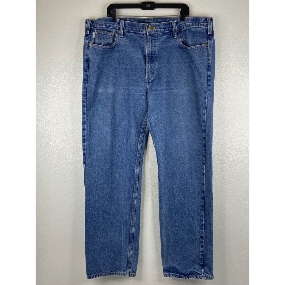 Carhartt Jeans Men 42x34 Medium Wash Blue Denim B480 DVB Traditional Fit Work